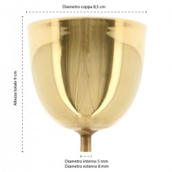 Coppa per Calice liturgico in ottone Diametro 8,5 cm