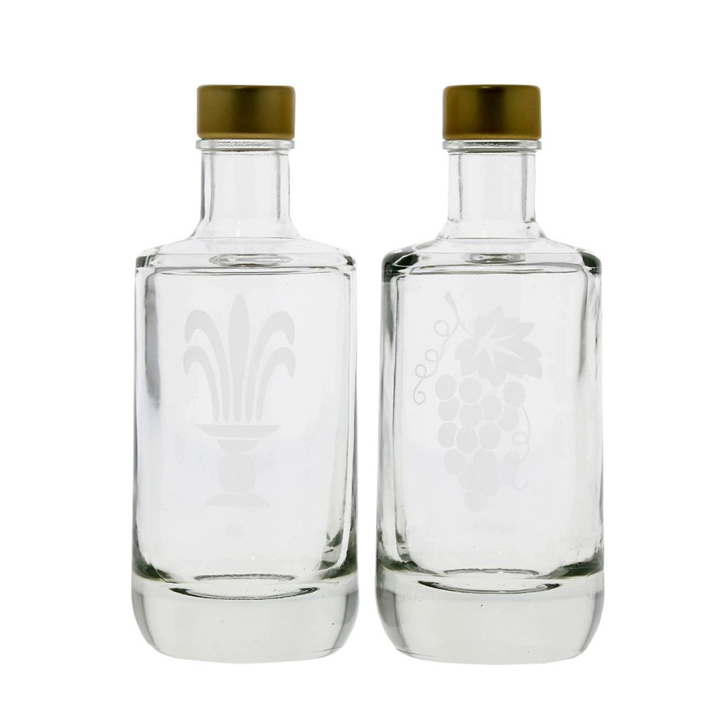 Coppia di ampolle in vetro 110 c.c. vassoio in vetro - Vebi Confezioni