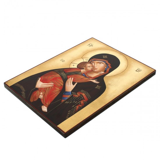 Icona Madre di Dio Hodighitria con cornice 40x30 cm dipinta