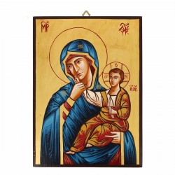 Icona Madonna con Bambino dipinta a mano 32x44 cm