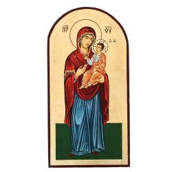 Icona cupola Madonna con Bambino dipinta a mano 30X58 cm