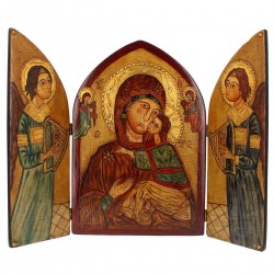 Trittico Madonna con Bambino e Angeli Musicanti 80x60x1,5 cm