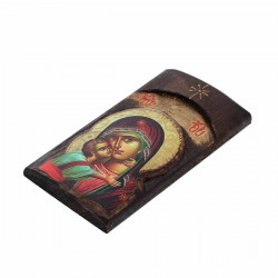 Icona Madonna della Tenerezza in legno 17x10 cm