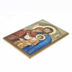 Icona legno laccato Sacra Famiglia 22x32 cm