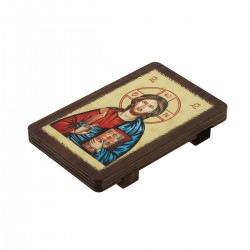 Icona legno Cristo Pantocratore 7,5x12 cm