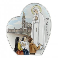 Quadro Madonna di Fatima in alluminio colorato 16x19,5 cm Cipolletti