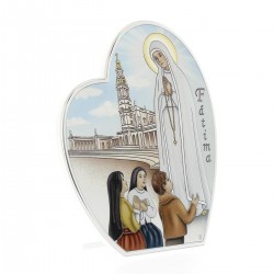 Quadro Madonna di Fatima in alluminio colorato 16x19,5 cm Cipolletti