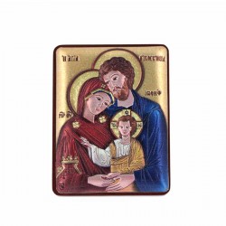 Icona Sacra Famiglia alluminio 5x6 cm Cipolletti