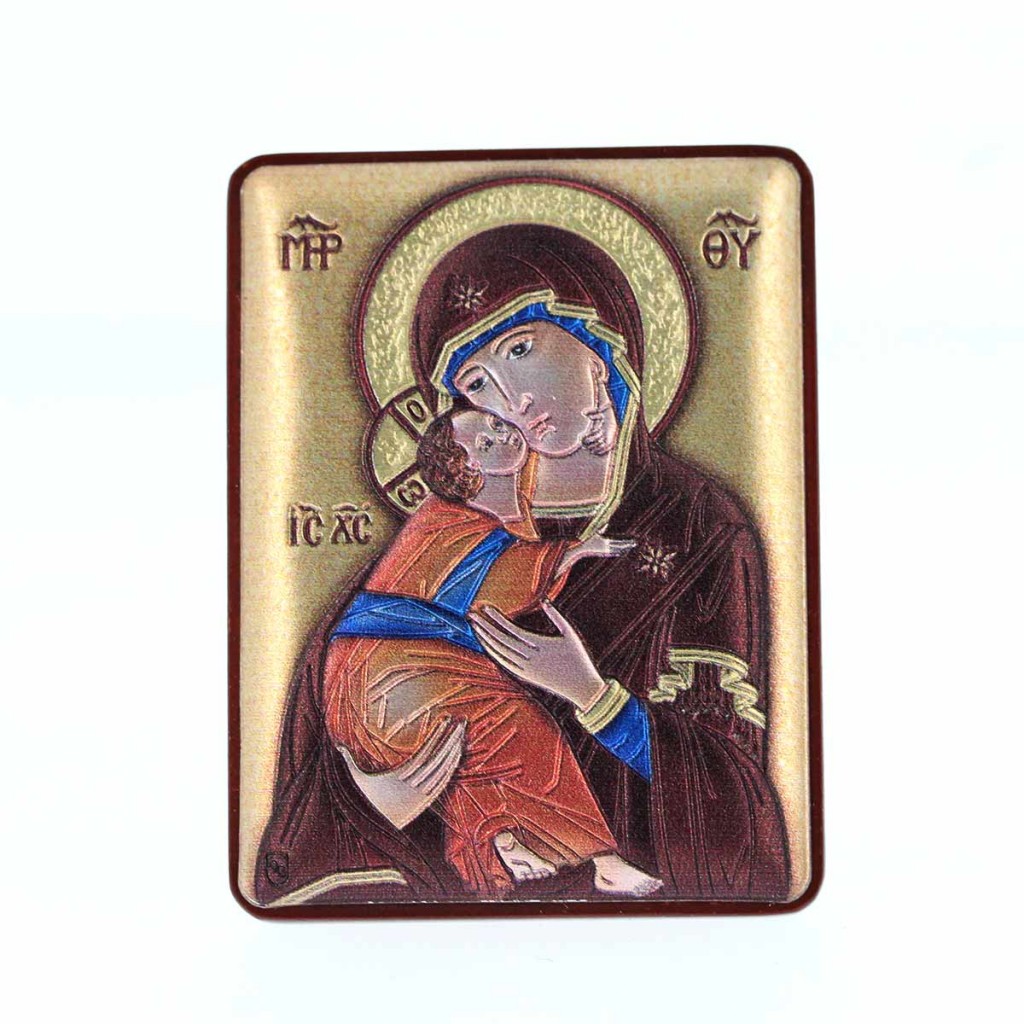 Cuadro Virgen de la Ternura en aluminio 5x6 cm Cipolletti - 13300167