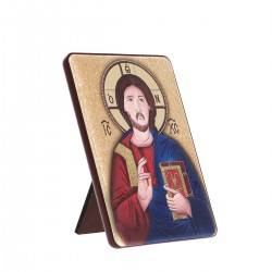 Icona Cristo Pantocratore alluminio 10x14 cm Cipolletti