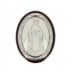 Quadretto ovale Madonna Miracolosa argento 6x7,5 cm