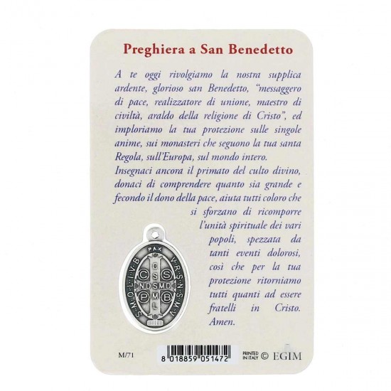 Card San Benedetto con Medaglia 5,5x8,5 cm - 13800479 