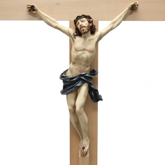 Crucifijo pared – Madera – con Cristo de resina – 65cm