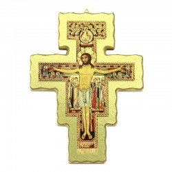 Crocifisso San Damiano foglia oro 12x17 cm - 5000274 