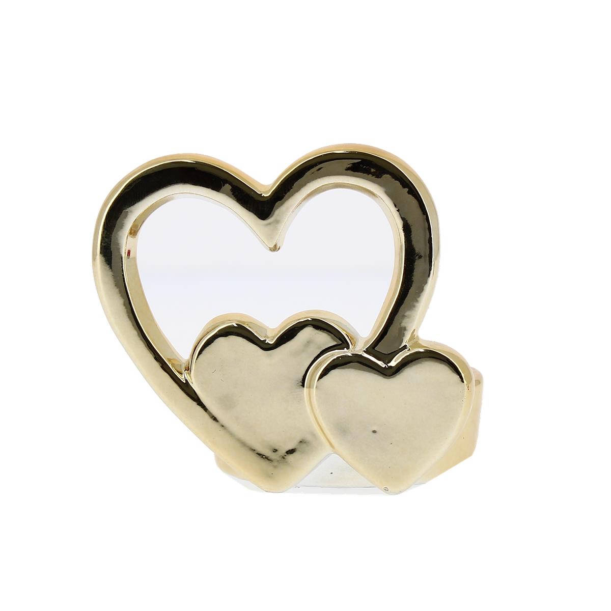 Gold Hearts candle holder 6.9 cm - 640035