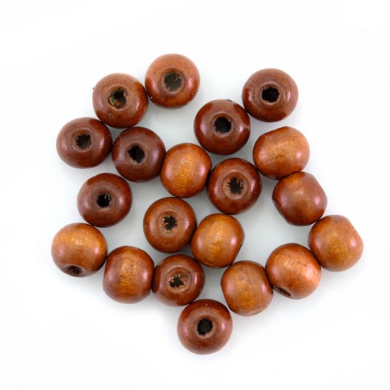 Caranail round 8mm natural beads