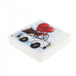 Quadretto legno decorato I Love You 10x10 cm