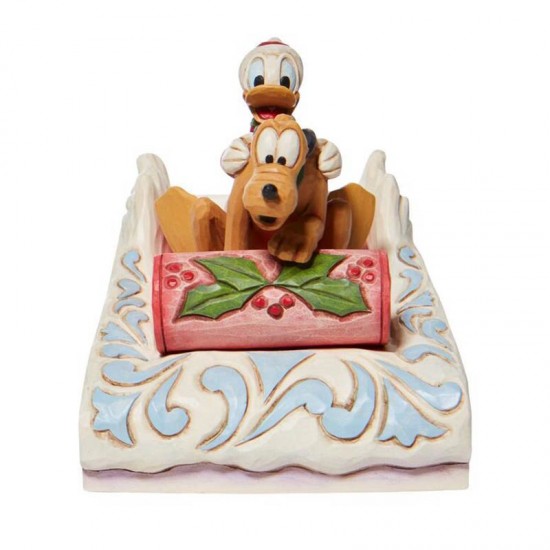 Pato donald y Pluto en trineos 11 cm Disney Traditions 6008973 - 252001136