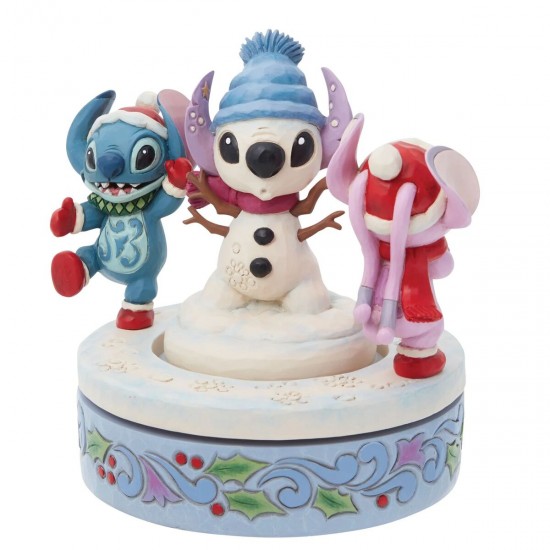 Stitch e Angel con pupazzo di neve 15 cm Disney Traditions 6013061 -  252001371 