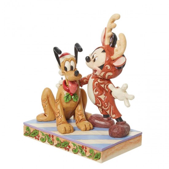 Topolino e Pluto Babbo Natale 16 cm Disney Traditions 6013059 - 252001384 