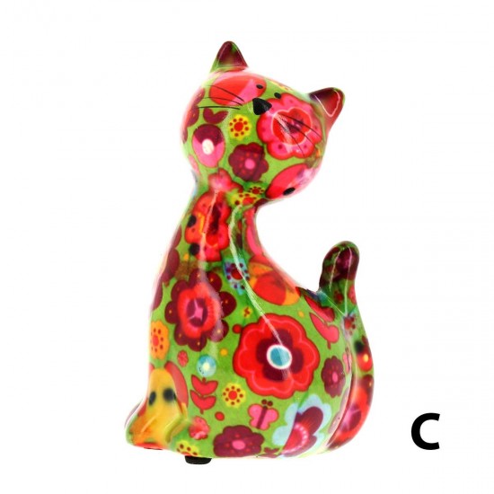 SALVADANAIO GATTO 8X9CM BIANCO/ORO - Accessori Decorativi Peragashop