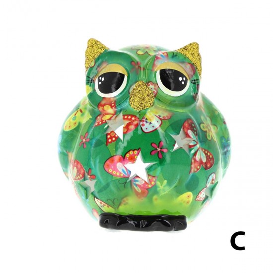 Tealight Holder Owl Olive 12 cm Pomme Pidou - 25400176