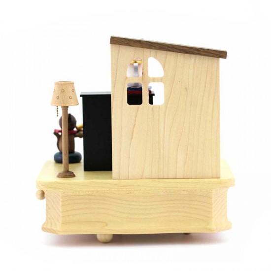 Carillon in legno Gatto col Piano
