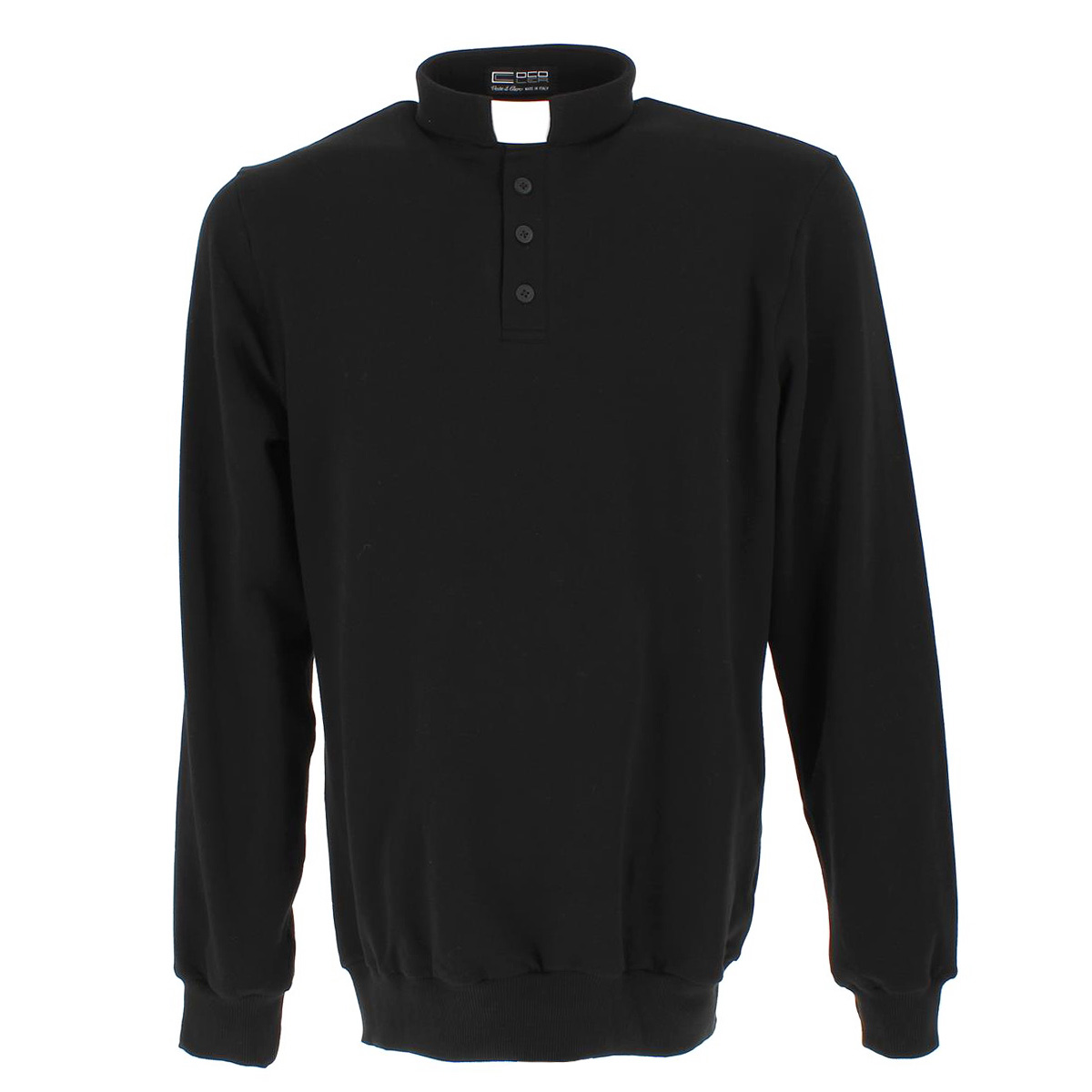 Black fleece cotton Clergy polo shirt 980018