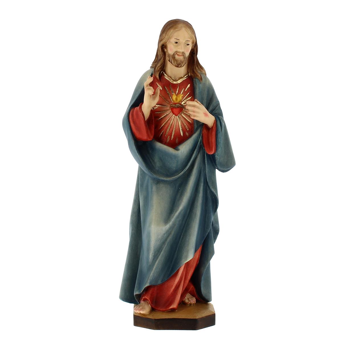 Sacro cuore di Gesú da appendere con aureola, Arte sacrale, vendita  scultura in legno, 150 cm, Colorato, acquisto sculture in legno