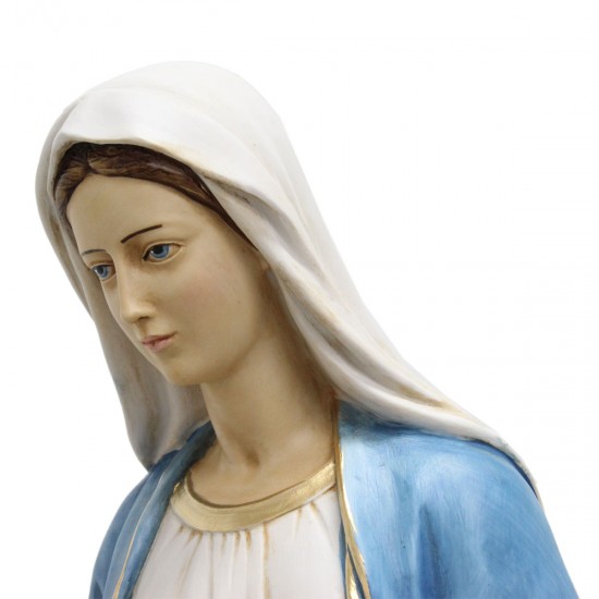 Statua Madonna Miracolosa in Resina Decorata   Variante  Colore Bianco Dimensioni H. 10 CM.
