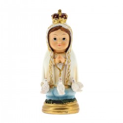 Statua Madonna di Fatima baby in resina 10 cm