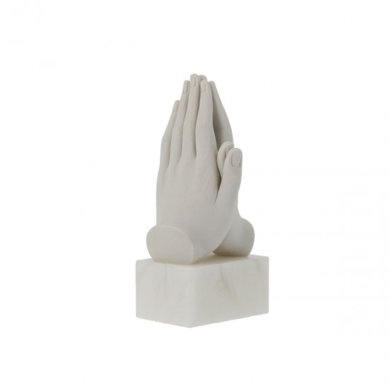 Escultura blanca Manos en Oración 16x23 cm - 154001479