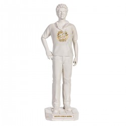 Statua Beato Carlo Acutis in resina bianco 30 cm