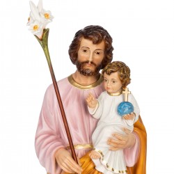 Statua San Giuseppe resina dipinta 80 cm