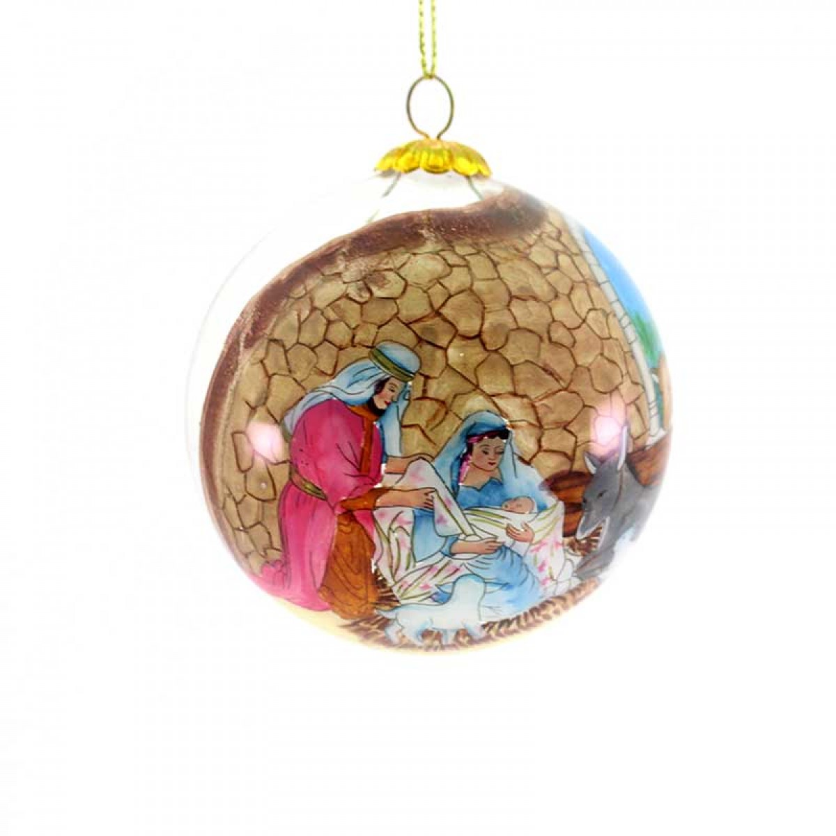 Pallina in vetro per albero di Natale-B Diametro 8 cm - 18000605 