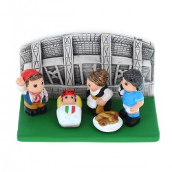 Presepe Stadio di Napoli in terracotta 9x6 cm