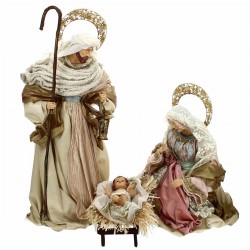 Natività e Re Magi resina e stoffa colori chiari 75 cm 6 pezzi