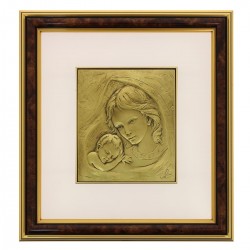 Quadro cornice radica Madonna con Bambino 46x50 cm