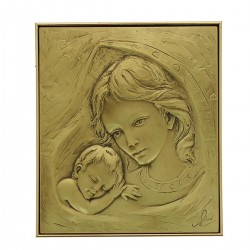 Quadro cornice radica Madonna con Bambino 46x50 cm