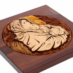 Quadro Madonna del Ferruzzi legno laccato 30x30 cm