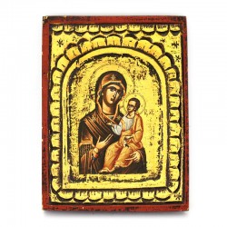 Icona dipinta Madonna con Bambino-B 14x18 cm