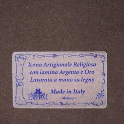 Icona Sacra Famiglia ovale fondo dorato 20x28 cm