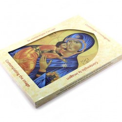 Icona Madonna con Bambino legno cupola 25x34 cm