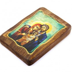 Icona Sacra Famiglia legno 9x11 cm