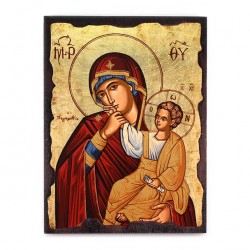 Icona greca Madonna con Bambino-F 20x26 cm