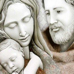 Quadro Sacra Famiglia ovale 37x23 cm