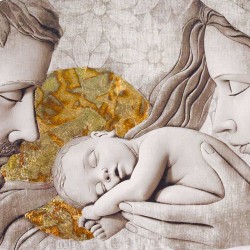 Quadro orizzontale Sacra Famiglia 43x28 cm