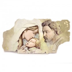 Quadro frammento Sacra Famiglia orizzontale 65x35 cm