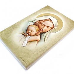 Quadro Madonna dell'abbraccio con argento 37x23 cm