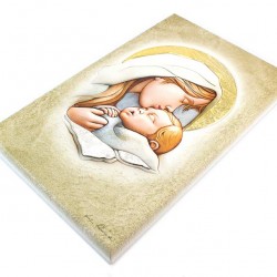 Quadro Madonna del bacio particolari in argento 37x23 cm